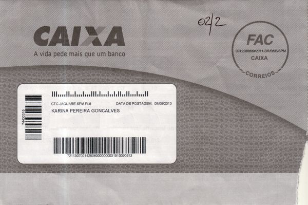Carta com anúncio da realização de compra do apartamento.