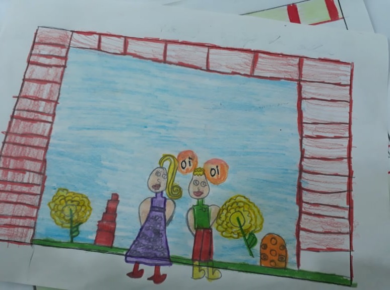 desenho de memória do momento em que conheceu sua esposa