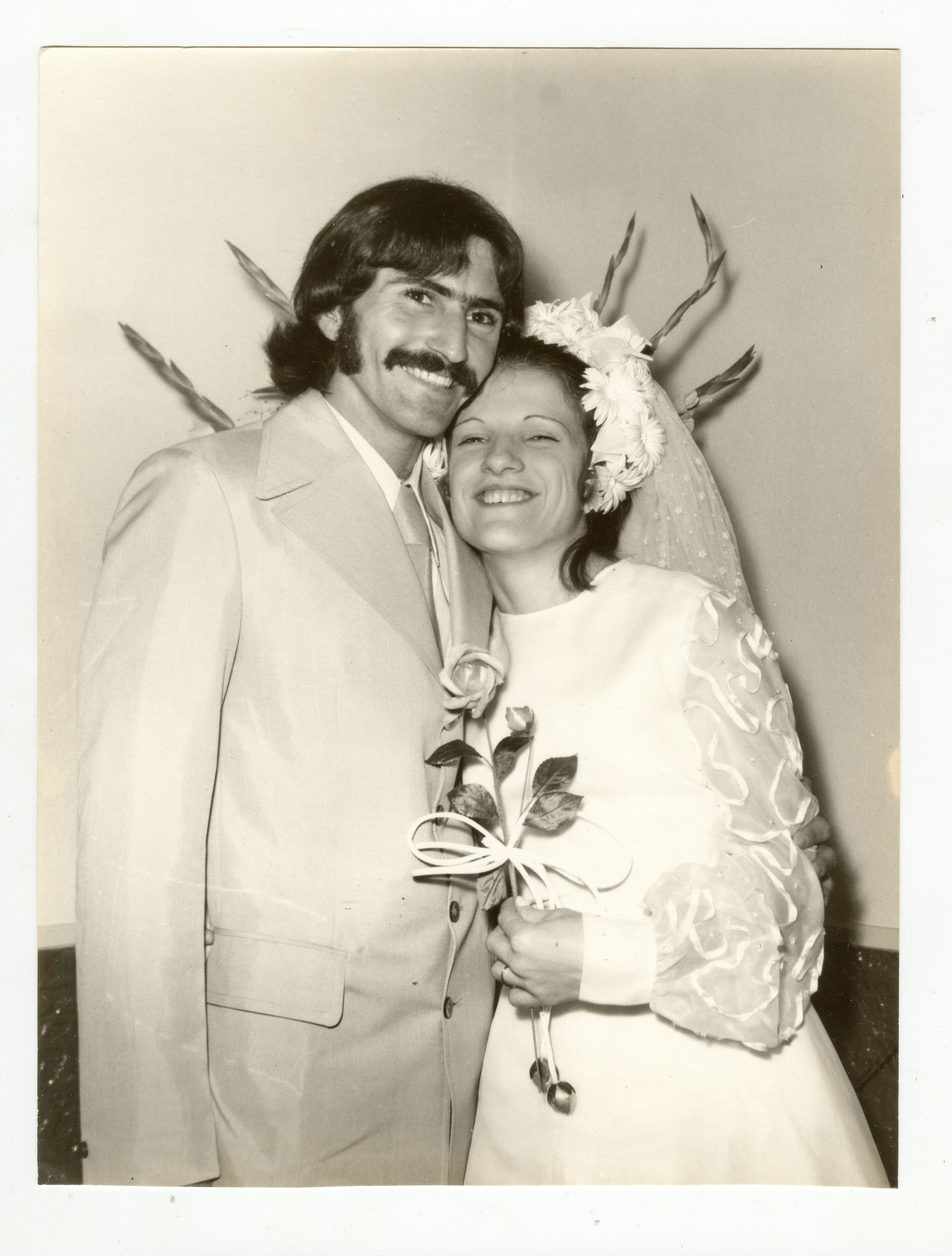 Anastácio e Virgínia no dia do casamento.