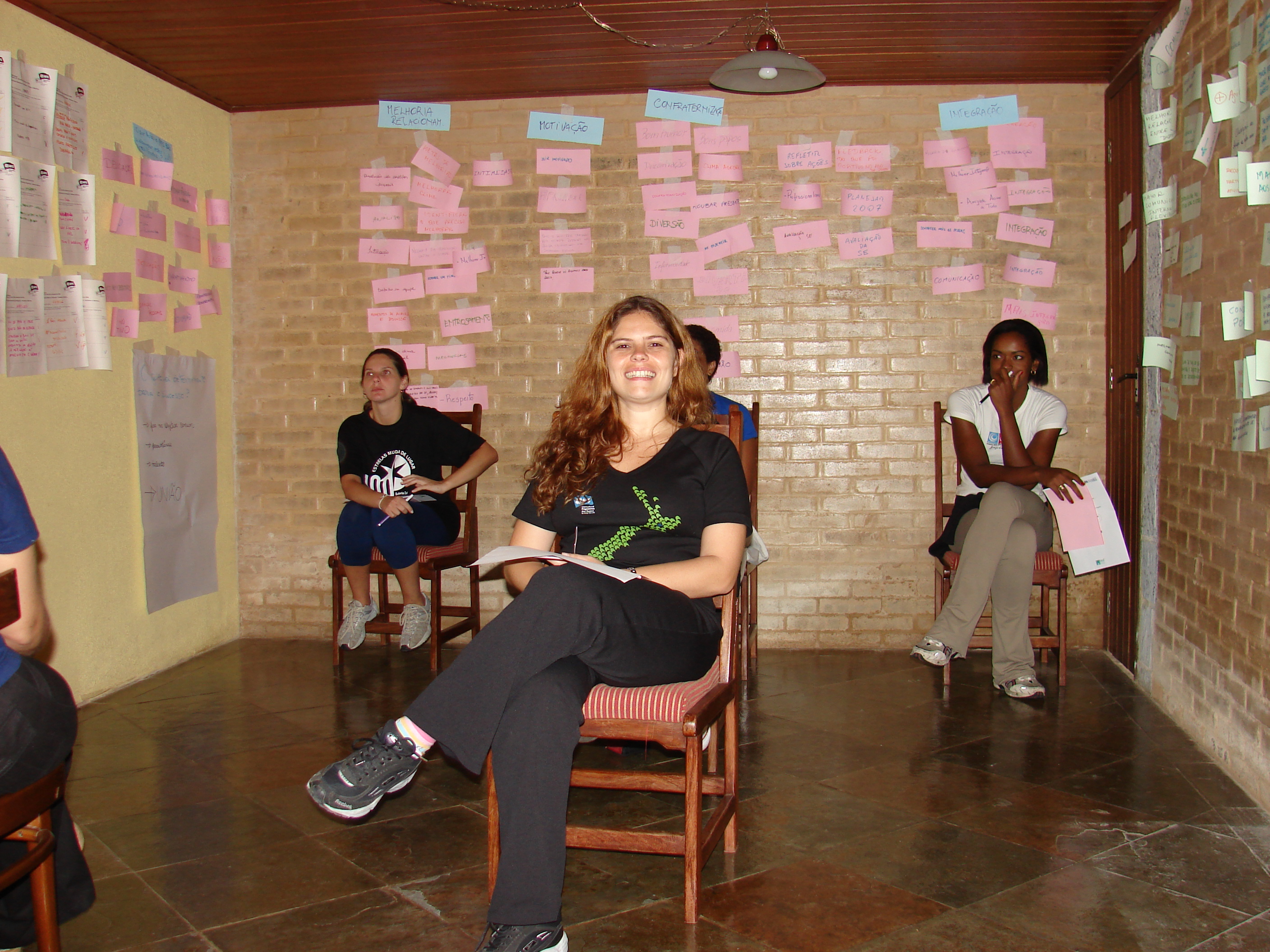 Fabiane durante a reunião de Staff Retreat.