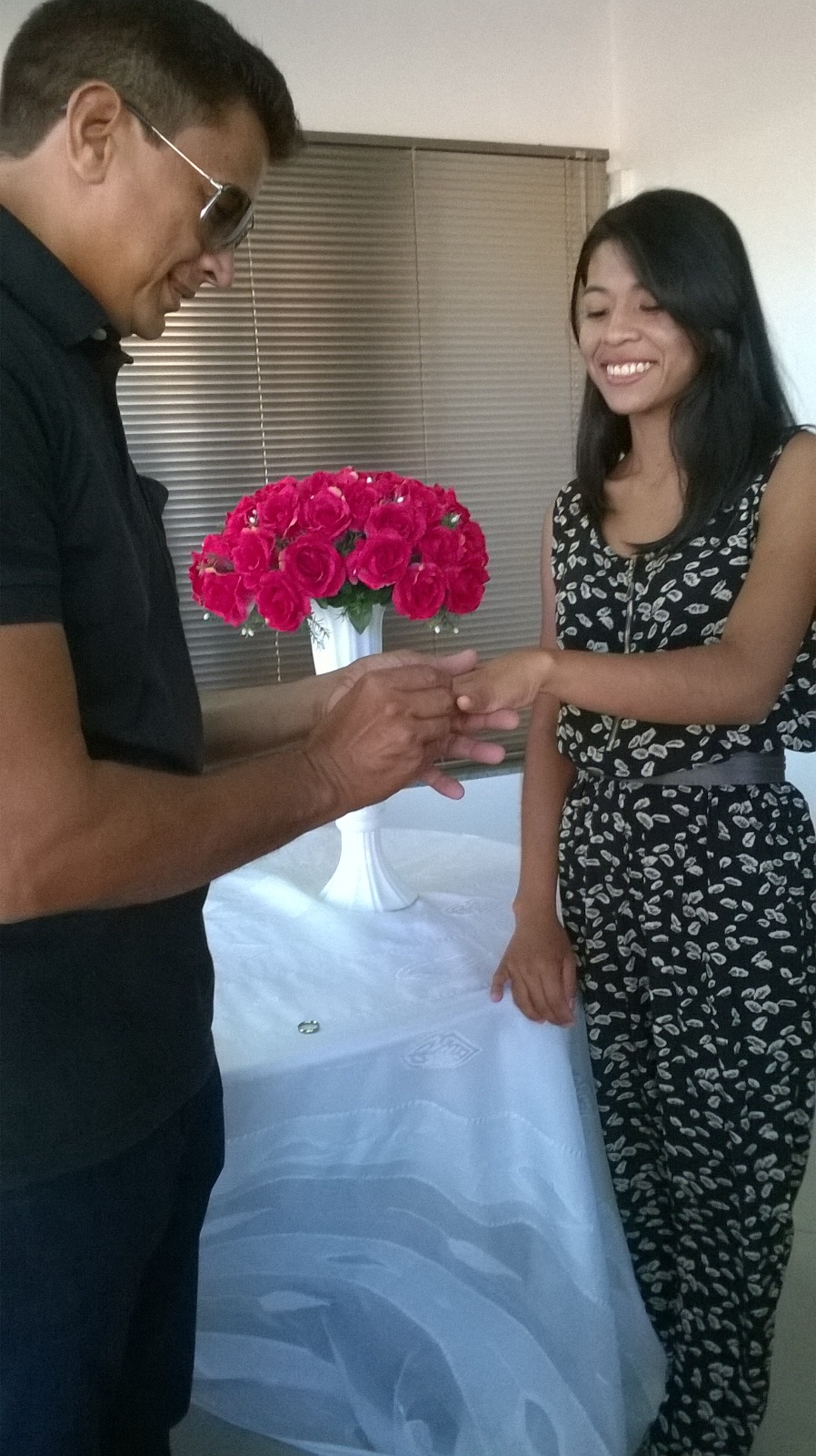 Casamento de Kamutaja e João Martins Filho. Eles estão casados há nove anos.