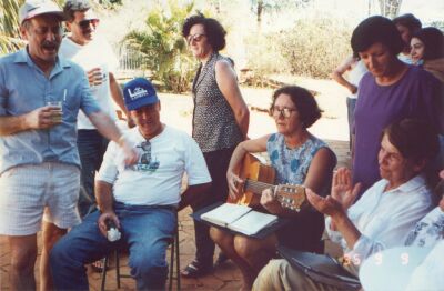 Reunião familiar que acontece anualmente. Na foto: Valter, Cândido, aparecida, Manuela, Lobato, Carminha e Margarida.