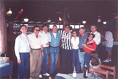 Festa de Natal do Distrito Sul da Docegeo. Na foto: Vial, Buchamar, Armando Cordeiro, Breno Santos, Bruno, Assis e filha, Luiz Cláudio e filha.