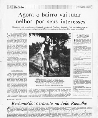 Manchete: anúncio da melhoria no bairro