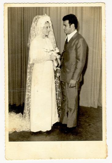 Matrimônio de José Farina e Lurdes Farina, realizado na residência em Vila Iolanda. A cerimônia foi no Clube pois ambos são evangélicos.