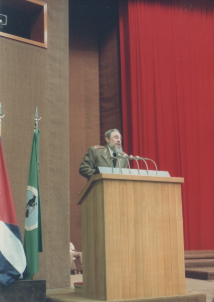 Discurso de Fidel Castro. Laurindo representou o Metrô de São Paulo.