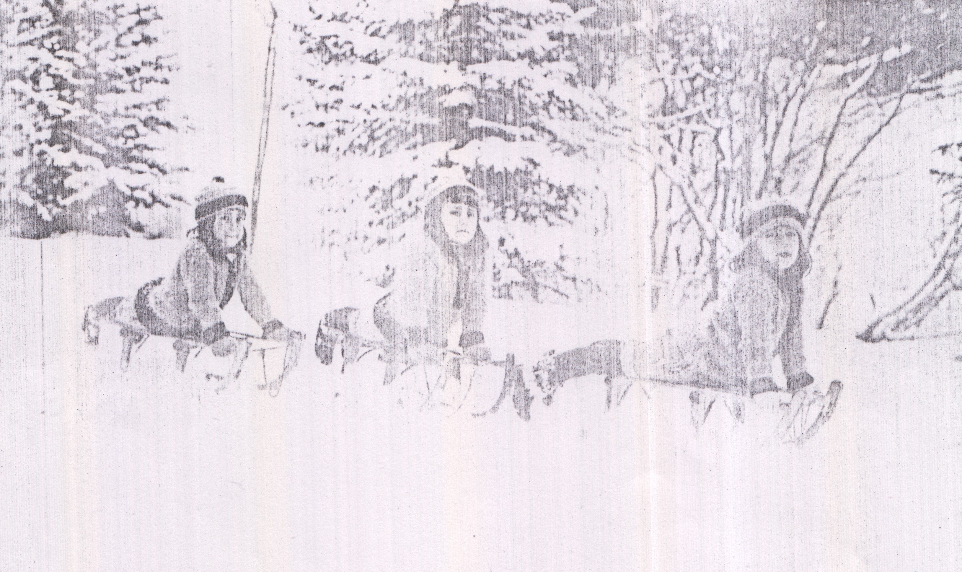 Passeio em Villars-sur-Ollon. Manoel Carlos, Manoel Amadeu e Olympia brincam com o 'luge', uma espécie de trenó utilizado em esportes de inverno na Europa.