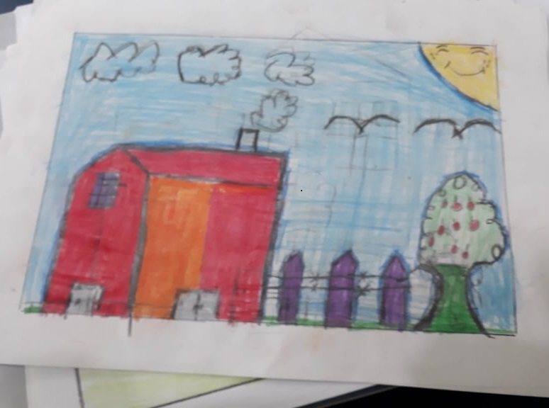 Desenho de imaginação de um sonho a realizar: Um pedaço de terra para ficar em contato com a natureza