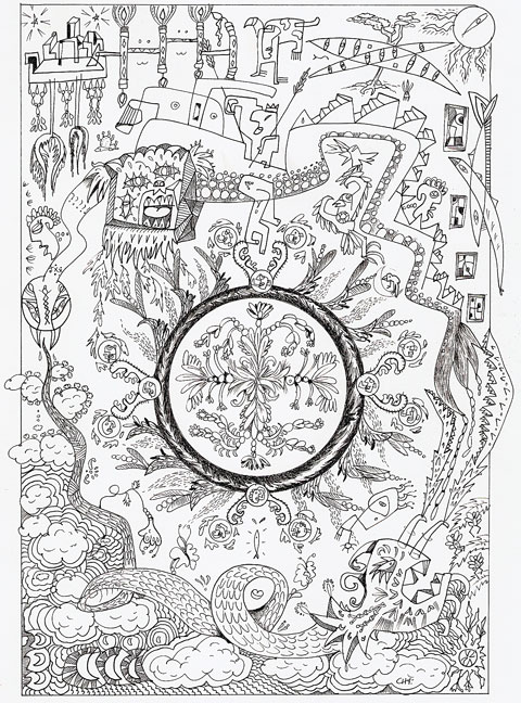 historia: Nanquim sobre papel.<br>