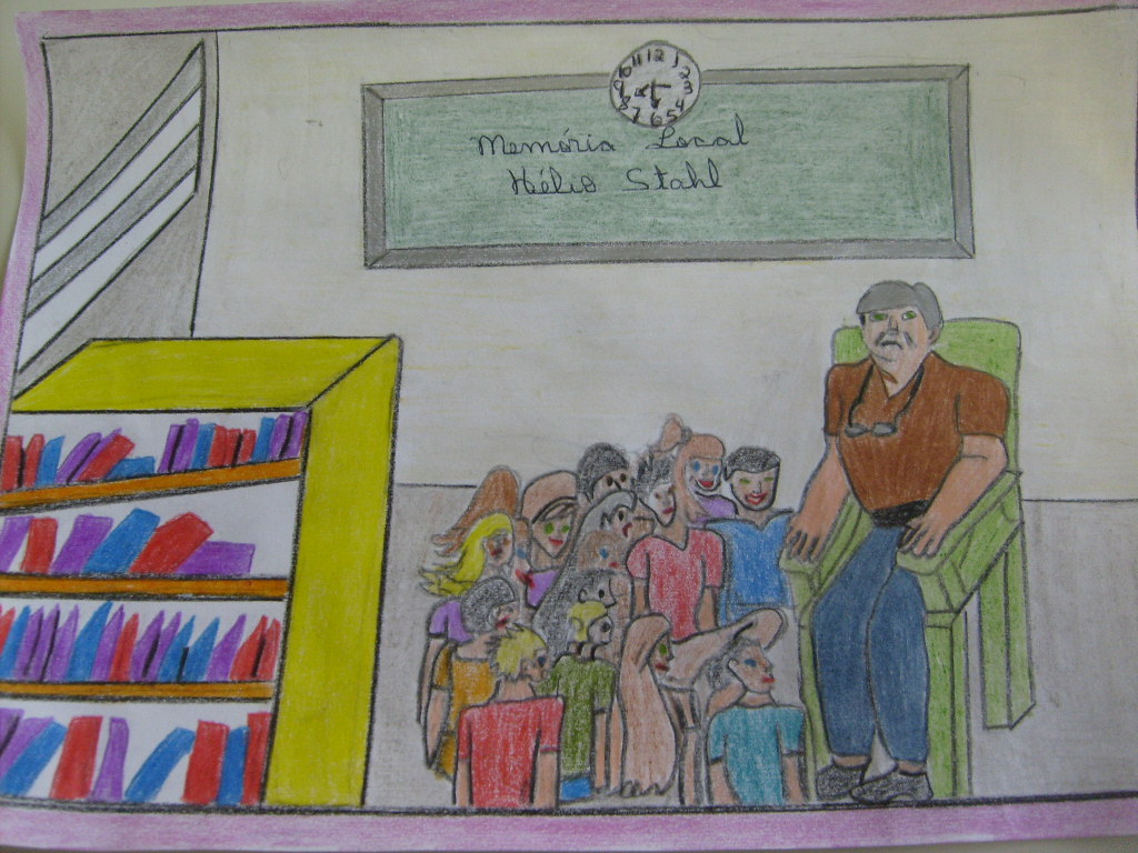 historia: Releitura do momento da entrevista, realizado pelos alunos da sala.<br>