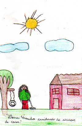 historia: Uma das atividades da infância era ajudara sua mãe em casa.