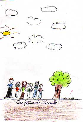 historia: Úrsula e seus filhos amados, pois para ela são todos iguais e importantes.