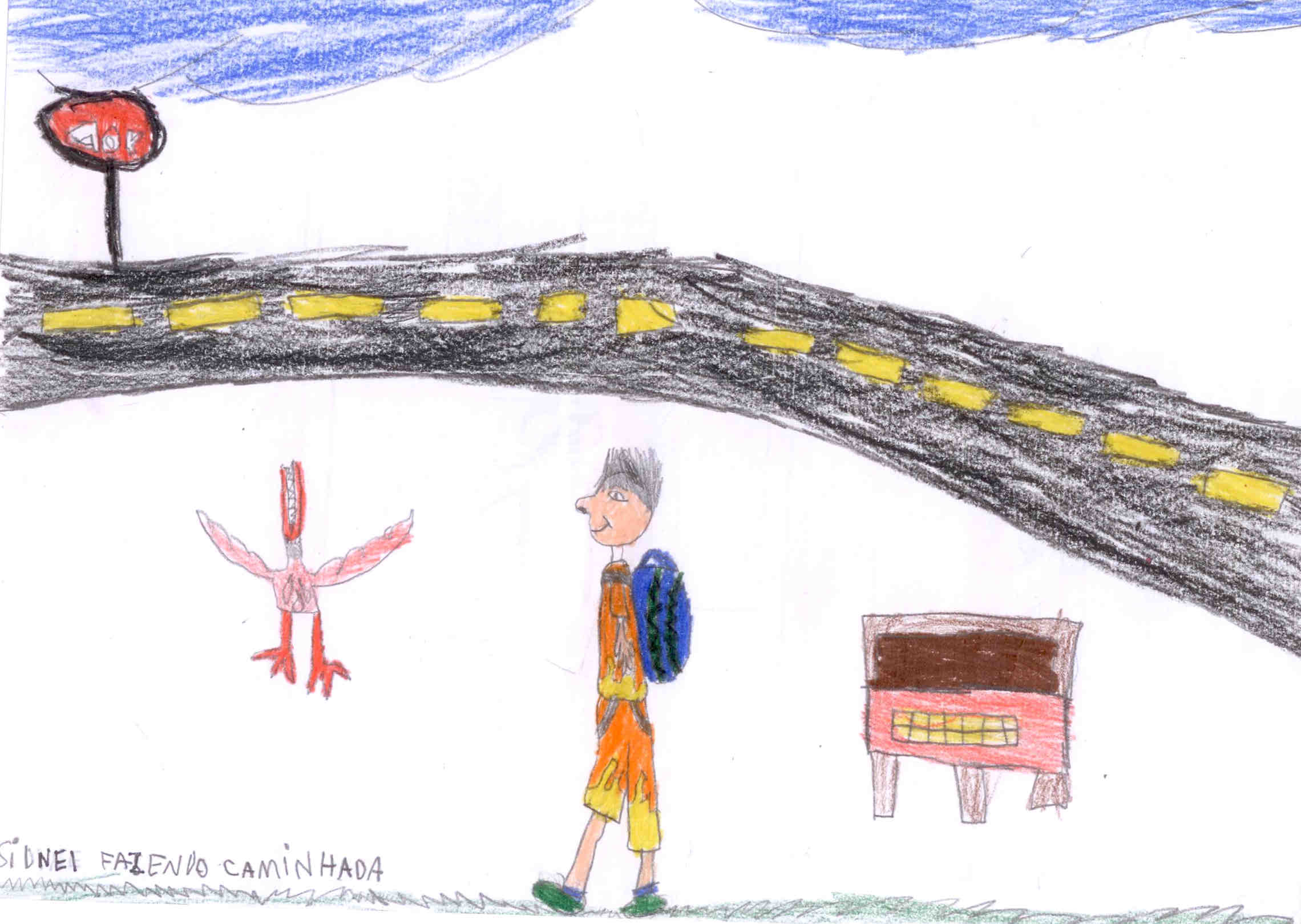 historia: Sidnei fazendo caminhada<br>