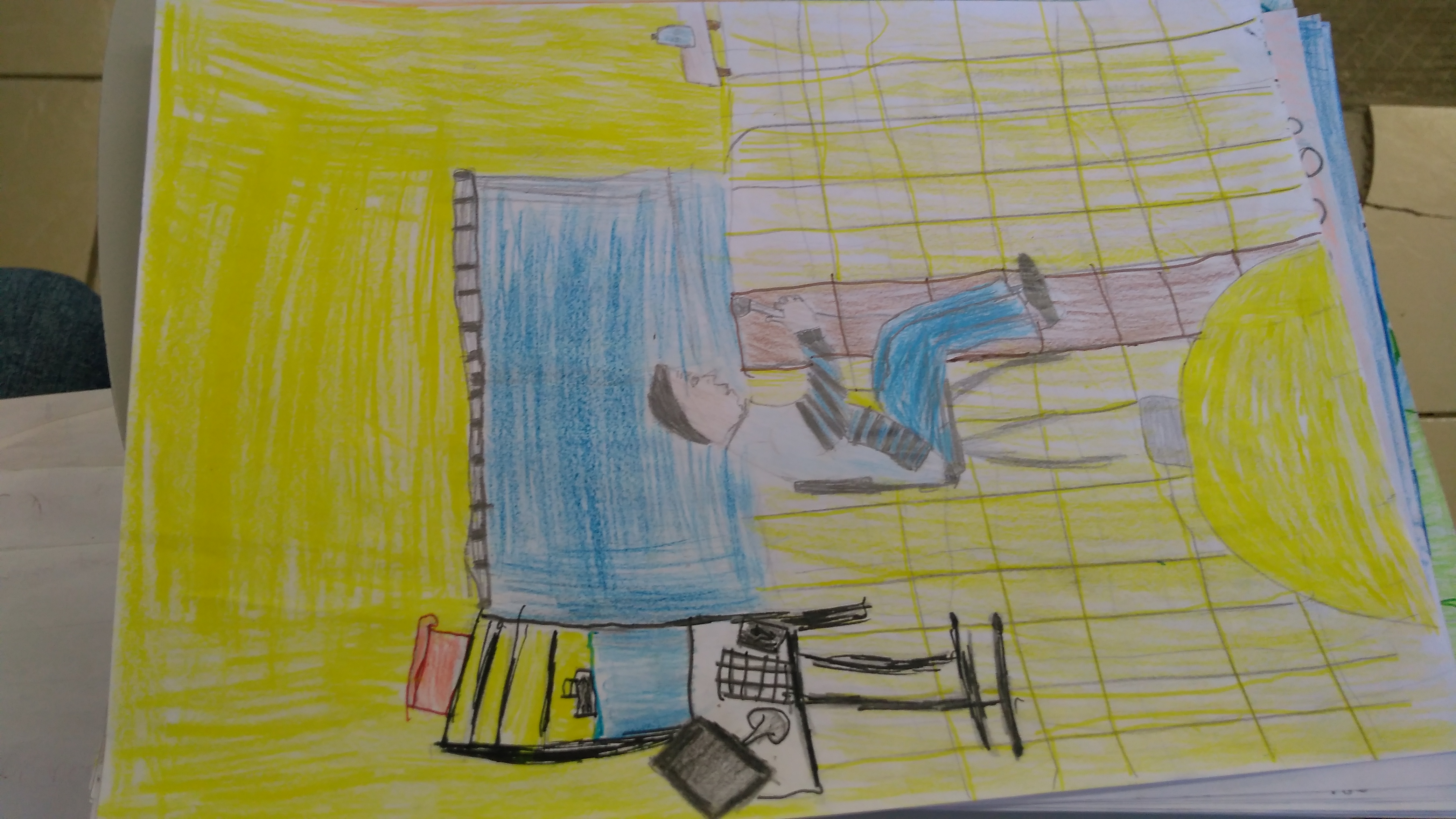 Desenho do dia da entrevista do Sr. Vanderlei