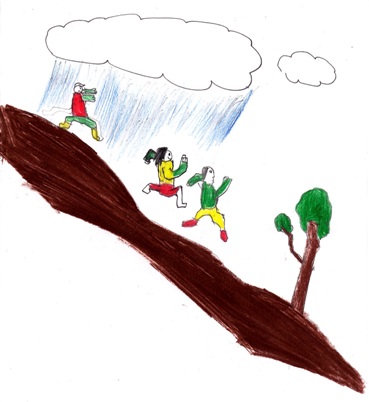 historia: Dona Eni gostava de subir ao Morro do Ouro e um dia ela e as amigas foram surpreendidas pela chuva, tiveram que descer o morro correndo.<br>