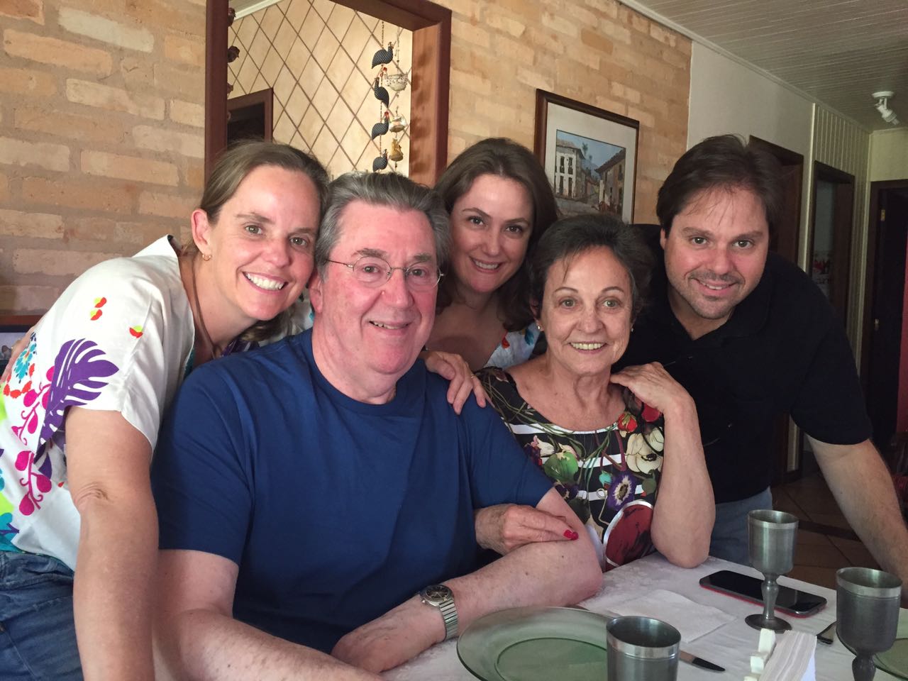 Com Lúcia Maria e filhos: Luiz Gustavo, Andréa e Flávia.