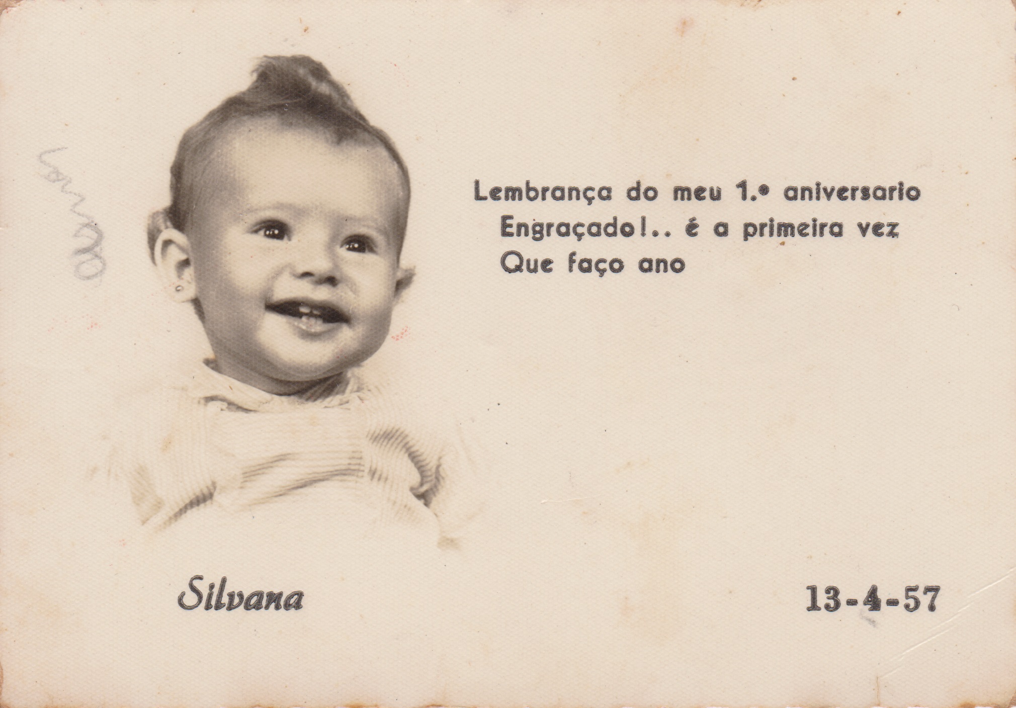 Lembrança do aniversário de primeiro ano de Silvana Caetano