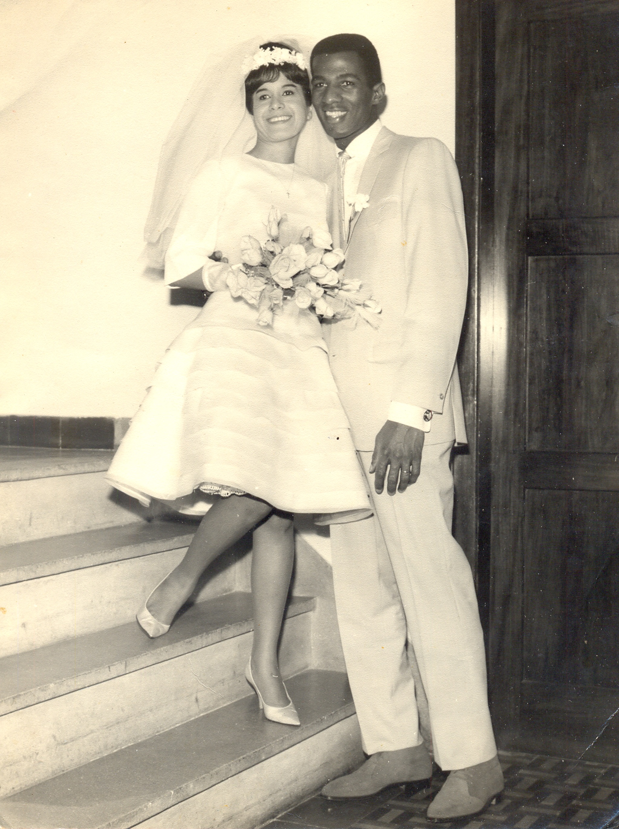 Foto de David e Irley após a cerimonia de casamento