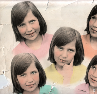 Retratos de Vânia com dez anos de idade, feitos na casa onde morava, no Parque Novo Mundo - SP