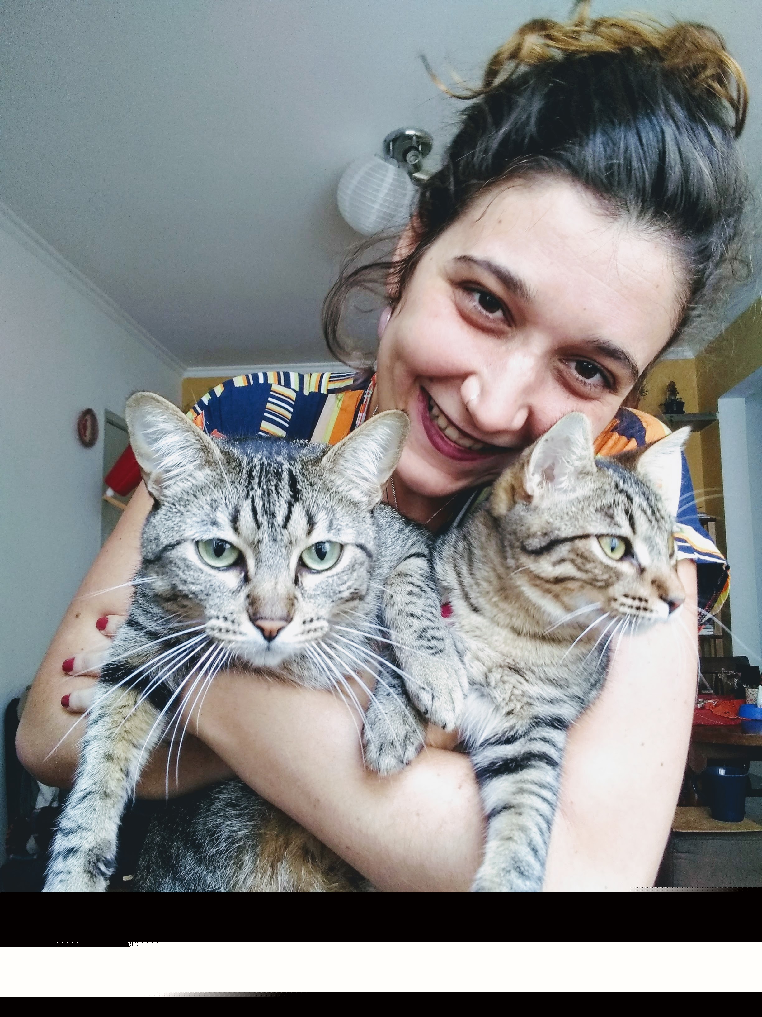 Ramon chega à vida de Milena como tentativa de companhia para Olga após uma separação em um período de instabilidade. Parecidos na aparência, opostos no jeito. Ramon queria luta; Olga, corrida. Ele ocupava espaços, invadia colos, redefinia territórios. Ela se recolhia. A fotografia captura essa convivência difícil, mas real, uma família que se constrói também em atritos. Ramon ficaria quatro anos. Partiria por problemas renais, deixando mais um buraco silencioso na rotina.