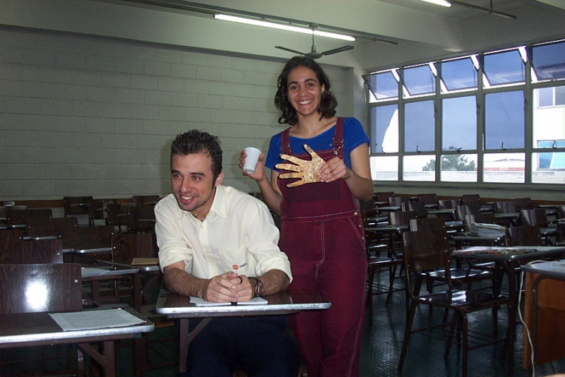 Oficina Fanzine na Unicsul - Luciano e Patricia
