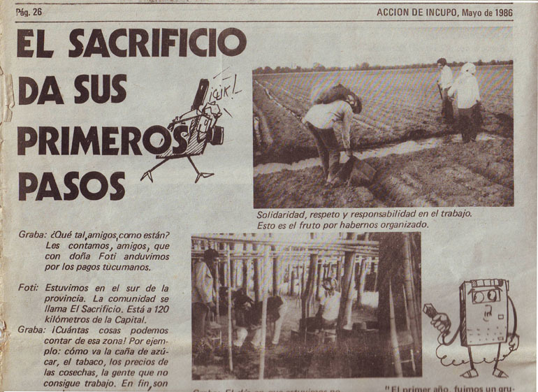 Trecho de matéria jornalística sobre as mulheres da cooperativa rural