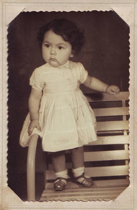 Aos nove meses de idade num banco da praça de Tucuman, na Argentina em 1957