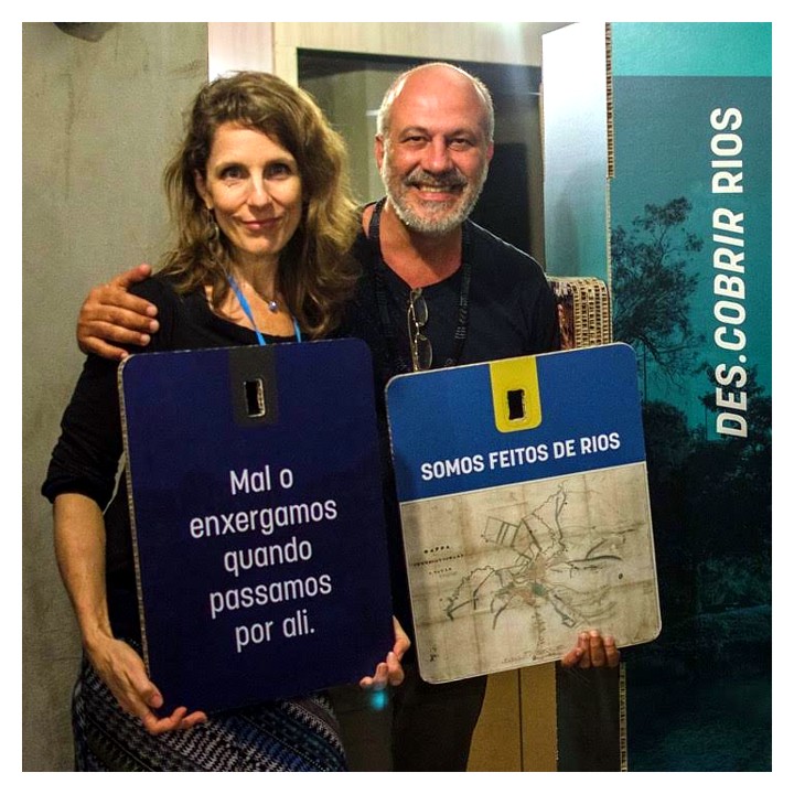 Dawn e Zé Bueno, do Instituto Rios e Ruas, no Water Innovation Lab Brasil 2017.