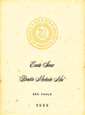 Capa do Convite para formatura dos alunos do curso de ginásio comercial e técnico em Secretariado do SENAC 