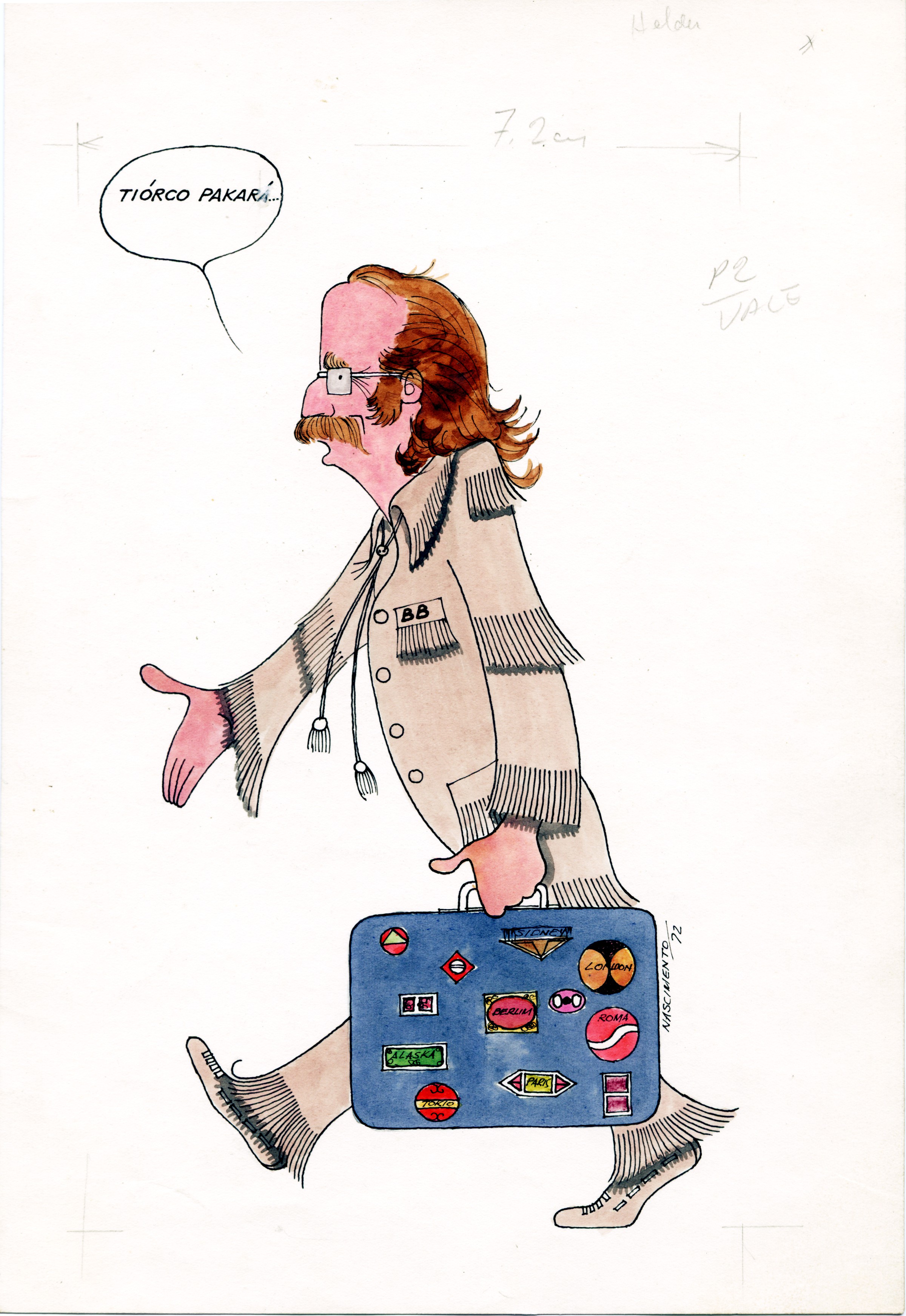 Caricatura de Hélder Zenóbio, diretor das usinas de pelotização.
