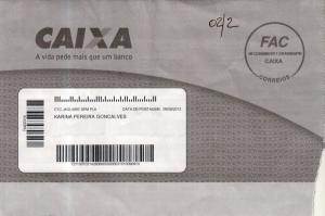 Carta com anúncio da realização de compra do apartamento.