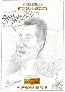 Caricatura de José Robson Barbosa Cavalcanti feita por Vetillo durante o evento Boteco Bohemia