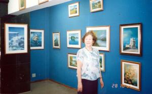 Exposição de fotos de Maria da Glória Botelho Schmidt no Banco do Brasil, em Santos.