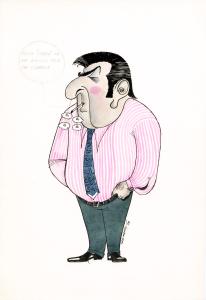Caricatura de José Abdalla Zide, de departamento de obras.
