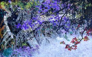 Uma de suas obras mais novas e grandes. Tem a ver com suas memórias de infância - um riacho com cipós e troncos. Há 2 barquinhos de papel escondidos, perto das folhas vermelhas.
Exposição no Brasil com as mesmas obras que foram expostas na Expo China 2018. Foram exibidas no Museu de Arte Contemporânea de Goiânia (GO).
Entre as obras, apresentou desenhos, gravuras, instalações e esculturas também.