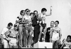 Na foto: Os atletas Diamantino dos Santos, Cerron Bizarro, Rolando Vera, João Alves de Souza  e Adauto Domingues. Conhecido como 