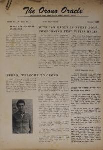 Jornal da escola (high school) em que Pedro fez intercâmbio anunciando sua chegada.