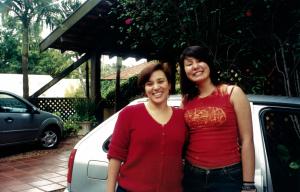 Viviani e Bibeka, intercambista japonesa, com fez alguns passeios.