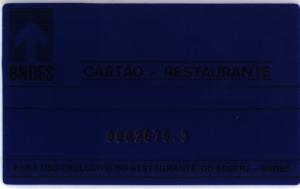 Cartão magnético do extinto restaurante do Edifício de Serviços do Rio de Janeiro (EDSERJ), onde os funcionários do BNDES costumavam almoçar.