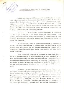 Carta de comemoração do 1° aniversário do escritório do nordeste do BNDE, escrito por madeira coimbra (chefe do escritório)