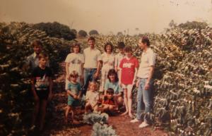 Em 1975 houve uma geada muito forte no estado do Paraná, da qual queimou praticamente todos os cafezais da região, ocasionando êxodo rural. As famílias que dependiam do café para viver foram, em sua maioria, embora para o estado de São Paulo. Essa foto retrata as novas lavouras da família Florio, do período de 1976 e 1995. Esta foto foi tirada em 1976, durante uma produção de café. Antonio está acompanhado de sua família, junto de seus sobrinhos, filhos, amigos e pai.
