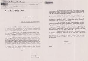 Boletim de propaganda e vendas que discute pontos importantes para o vendedor alcançar seus objetivos, como conhecimentos de anatomia e fisiologia, características dos concorrentes, planejamento, organização, controle e estabelecimento de metas.