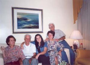 Reunião familiar. Na foto: os sogros, a filha Carla, a esposa Maria Lúcia e Arildo.