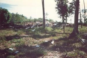 Acampamento destruído às margens do rio Capim.