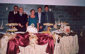 Família de Celso Charneca Leopoldino - pais e irmão - Bodas de Ouro dos pais