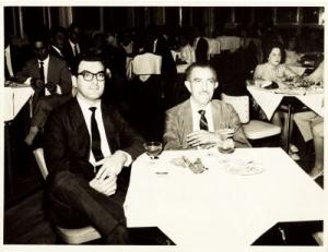 Dr. Belesa (superintendente da Estrada de Ferro de Vitória a Minas) e Luiz no Clube Ferroviário.