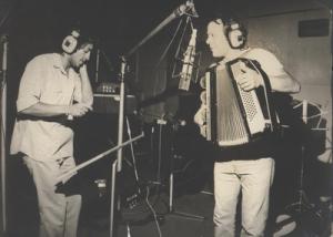 Tino Gomes e Célio Balona, gravação do disco Saudações.