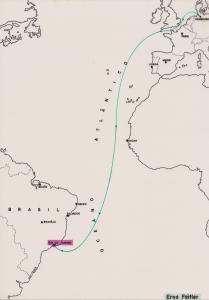 Mapa da trajetória de Erna Feitler