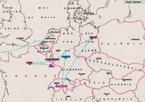 Mapa da trajetória de Rudi Feitler