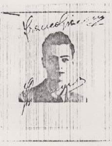 Retrato de Jack Franco, tirado para compor seu passaporte individual.